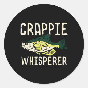 Geviste crappie fluistervis ronde sticker