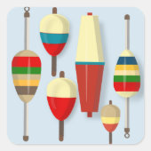 Geviste drijfveren/klossen vierkante sticker (Voorkant)