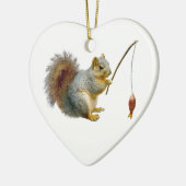 Geviste eekhoornsierplant keramisch ornament (Links)