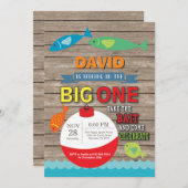 Geviste eerste verjaardagsuitnodiging Big One Rust Kaart (Voorkant / Achterkant)