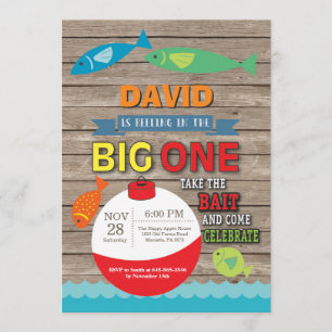 Geviste eerste verjaardagsuitnodiging Big One Rust Kaart