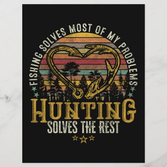 Geviste en gejaagde jager Antler Elk, Deer Hunting Briefhoofd (Voorkant)