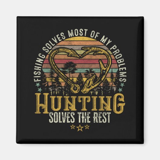 Geviste en gejaagde jager Antler Elk, Deer Hunting Magneet (Voorkant)