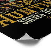 Geviste en gejaagde jager Antler Elk, Deer Hunting Poster (Hoek)