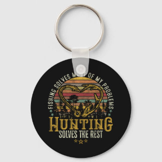 Geviste en gejaagde jager Antler Elk, Deer Hunting Sleutelhanger