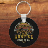 Geviste en gejaagde jager Antler Elk, Deer Hunting Sleutelhanger (Voorkant)