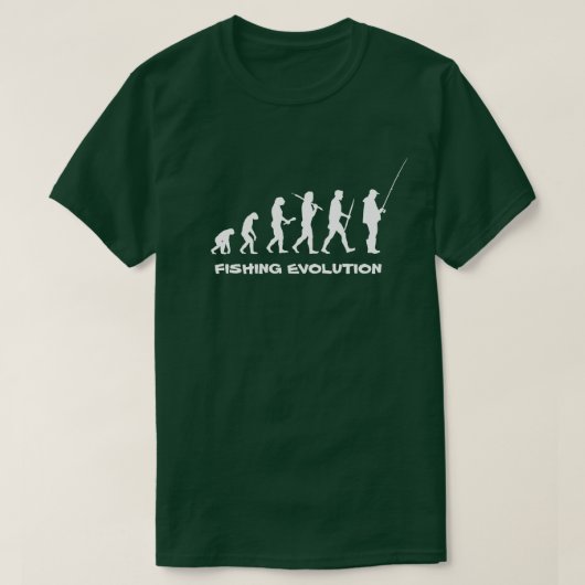 Geviste Evolution Funny Fisherman T-shirt (Design voorkant)