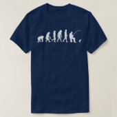 Geviste Evolution l zittende visser cadeau T-shirt (Design voorkant)