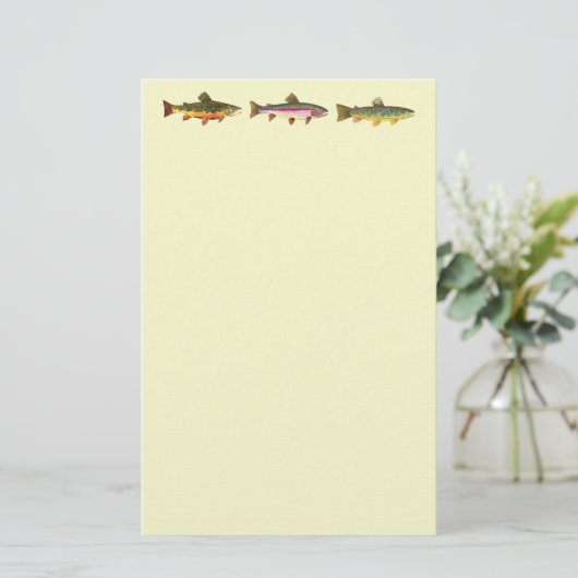 Geviste forel briefpapier (Staand voorkant)