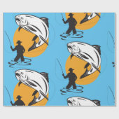 Geviste forel cadeaupapier (Vlak)