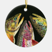 Geviste forel keramisch ornament (Voorkant)