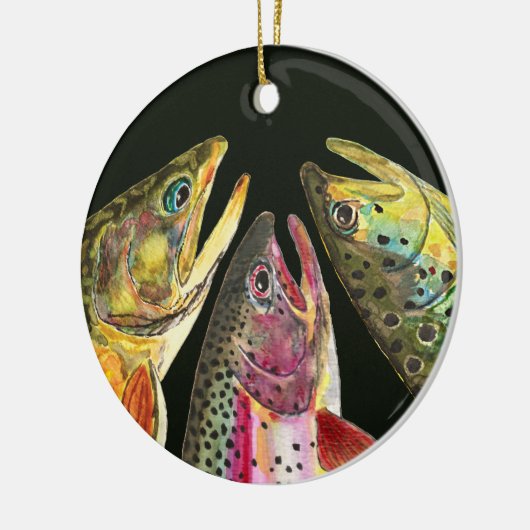 Geviste forel keramisch ornament (Links)