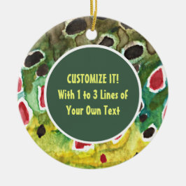 Geviste forel keramisch ornament