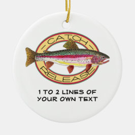 Geviste forel keramisch ornament