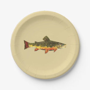 Geviste forel papieren bordje