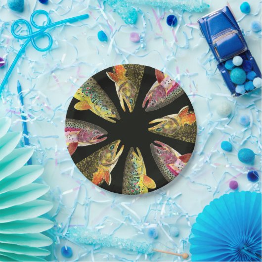 Geviste forel papieren bordje (Feest)