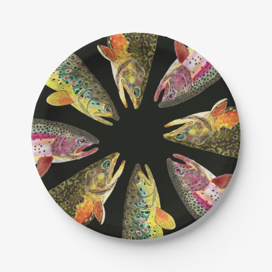 Geviste forel papieren bordje (Voorkant)