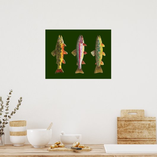 Geviste forel poster (Keuken)