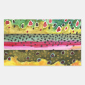 Geviste forel rechthoekige sticker (Voorkant)