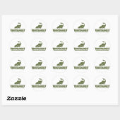 Geviste forel ronde sticker (Vel)