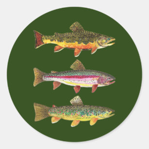 Geviste forel ronde sticker