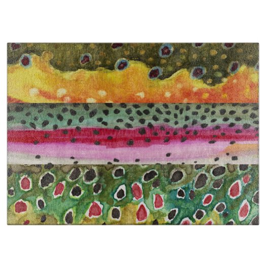 Geviste forel snijplank (Voorkant)