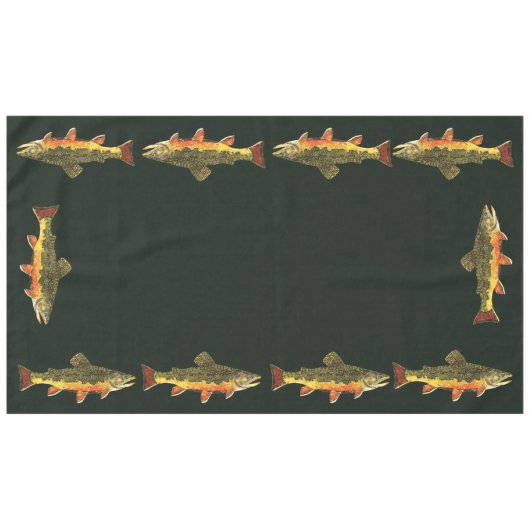 Geviste forel tafelkleed (Voorkant (Horizontaal))