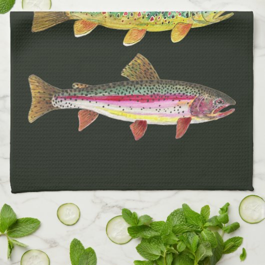 Geviste forel theedoek (Gevouwen)