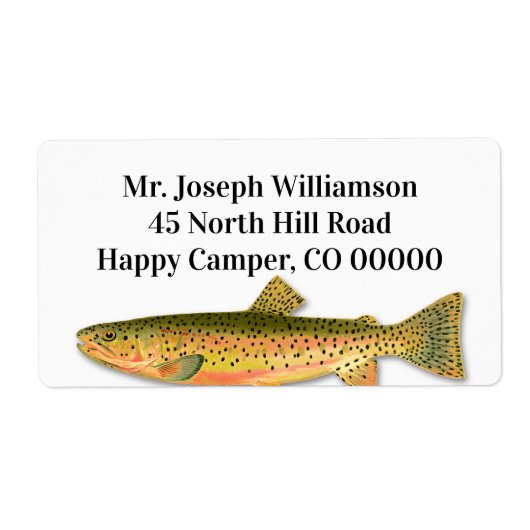 Geviste forel thema Verzendlabels Etiket (Voorkant)