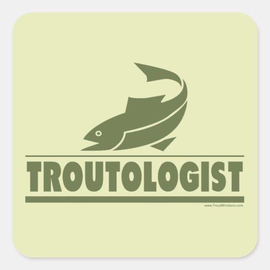 Geviste forel vierkante sticker (Voorkant)