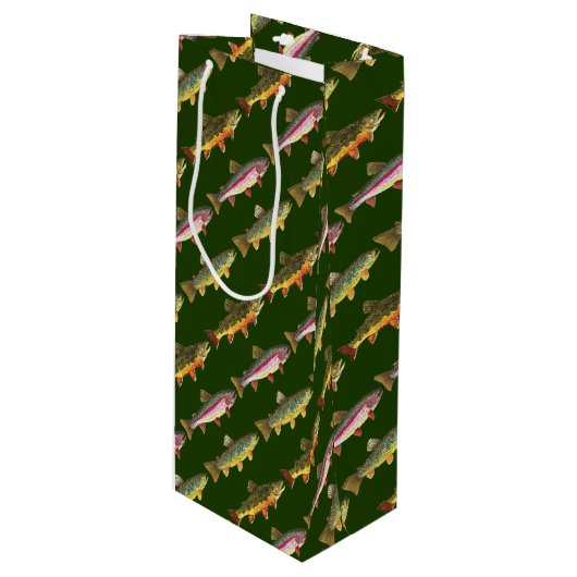 Geviste forel wijn cadeautas (Voorkant Gekanteld)