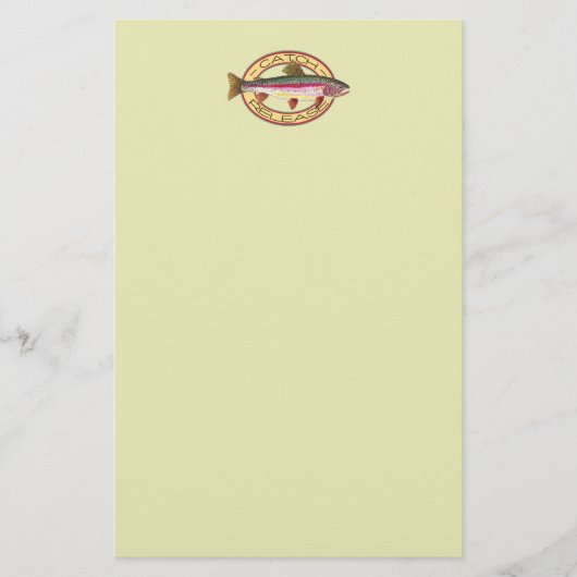 Geviste forelvangst en -vrijgave briefpapier (Voorkant)