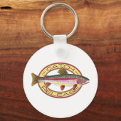 Geviste forelvangst en -vrijgave sleutelhanger (Voorkant)