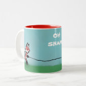 Geviste Fox Mishap Tweekleurige Koffiemok (Voorkant links)