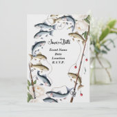 Geviste geliefden thema save the date bruiloft kaart (Staand voorkant)