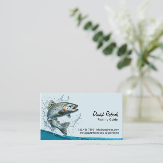 Geviste gids professionele Vist charters eenvoudig Visitekaartje (Staand voorkant)