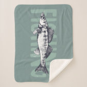 Geviste grafische vis voor de vissers sherpa deken (Voorkant)