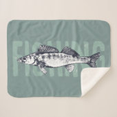 Geviste grafische vis voor de vissers sherpa deken (Voorkant (horizontaal))