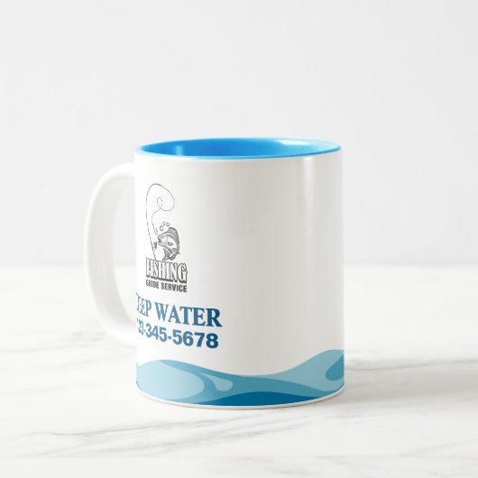 Geviste Guide-service Tweekleurige Koffiemok (Voorkant links)