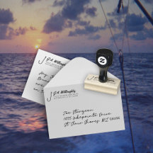 Geviste haak Adres Rubber Stempel