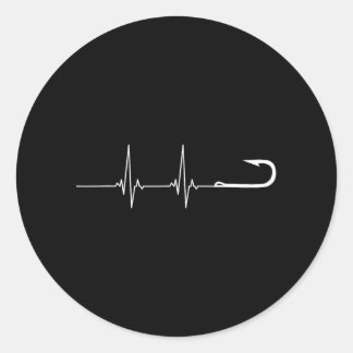 Geviste haakhartslag ronde sticker