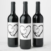 Geviste harthart wijn etiket (Flessen)