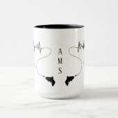 Geviste hartslag forel vlieg vissen Man Monogram Mok (Midden)