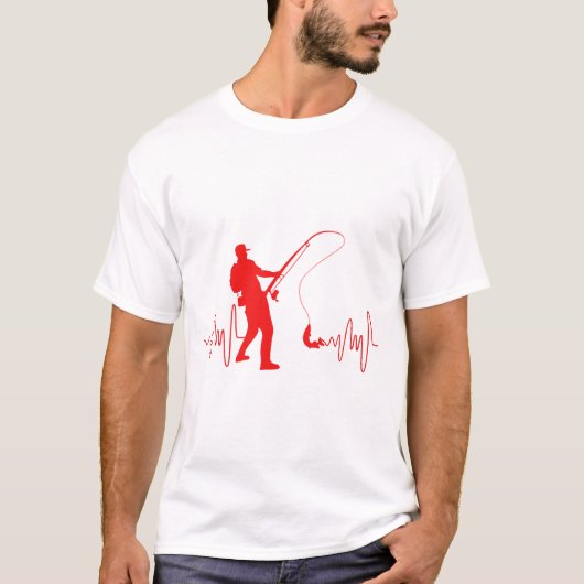 Geviste hartslag Visser Vist Lovers Vis T-shirt (Voorkant)