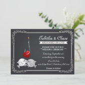 Geviste huwelijksuitnodiging - Kissing Fish Kaart (Staand voorkant)