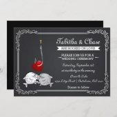 Geviste huwelijksuitnodiging - Kissing Fish Kaart (Voorkant / Achterkant)