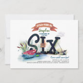 Geviste jongetjes 6e verjaardag kaart (Voorkant)