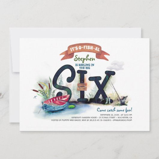 Geviste jongetjes 6e verjaardag kaart (Voorkant)