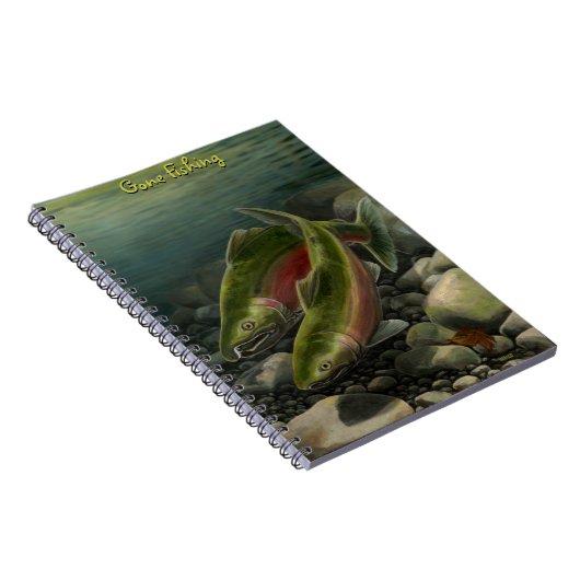 Geviste Journal Custom Coho Salmon Art Notitieboek (Rechterzijde)