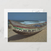 Geviste kano op Keta Beach, Ghana Briefkaart (Voorkant / Achterkant)